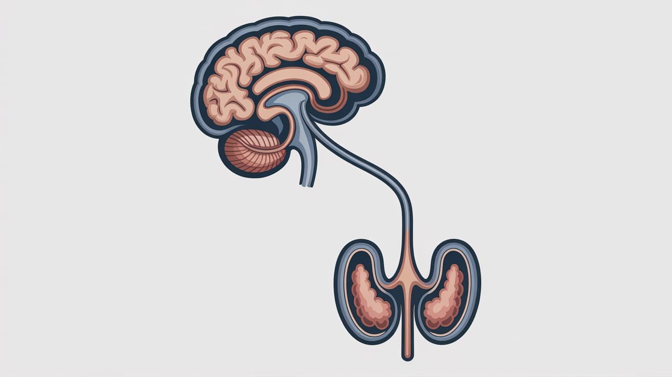 Anatomical diagram of the male endocrine system showing the role of testosterone in sexual function