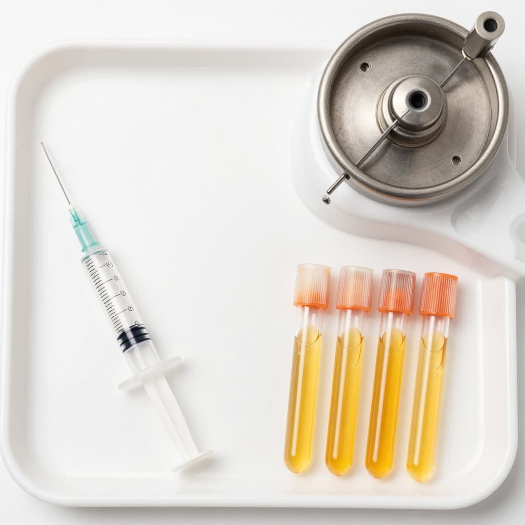 PRP tubes and centrifuge equipment used in priapus shot preparation