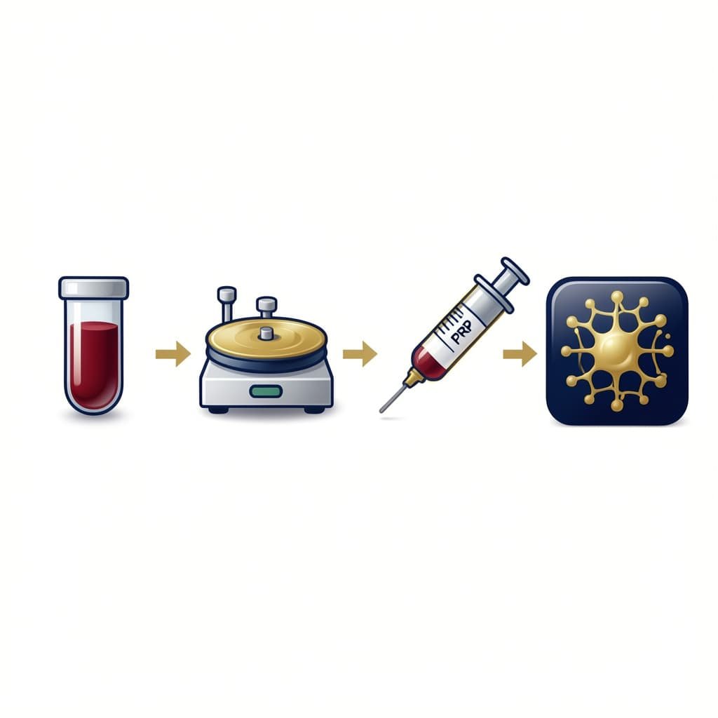 Infographic showing the four steps of PRP preparation for P shot treatment