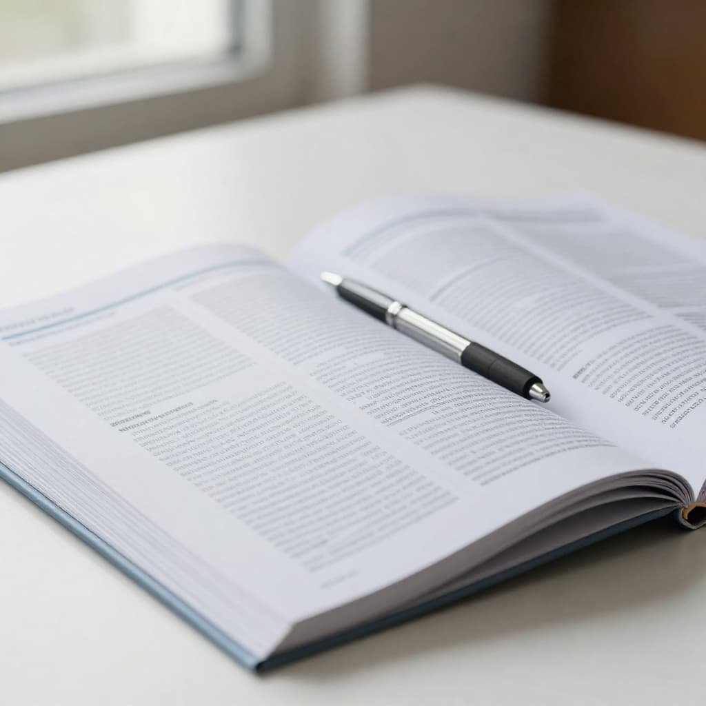 Open peer-reviewed medical journal and pen on a desk representing clinical evidence base for P shot and PRP therapy for erectile dysfunction