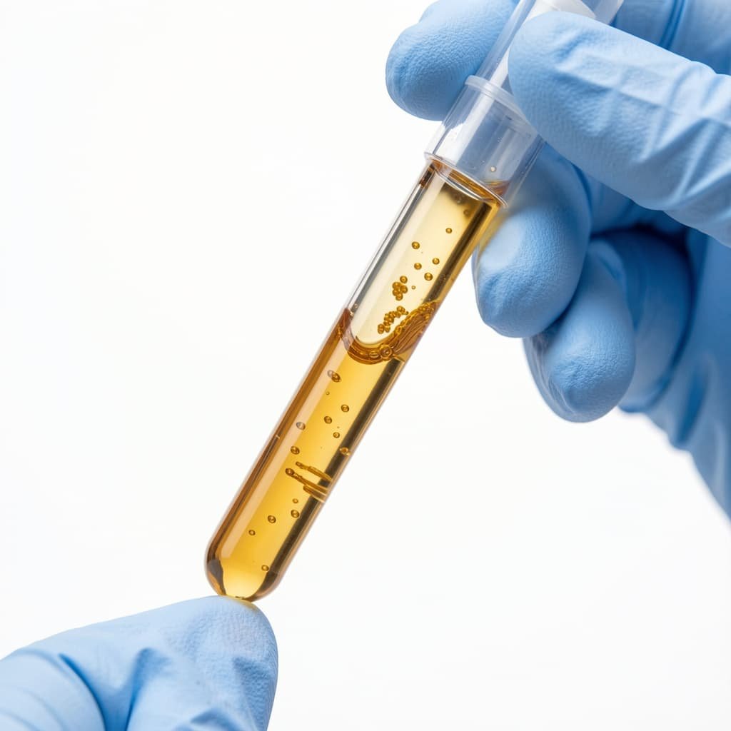 Platelet-rich plasma prepared for P shot treatment at a UK regenerative medicine clinic