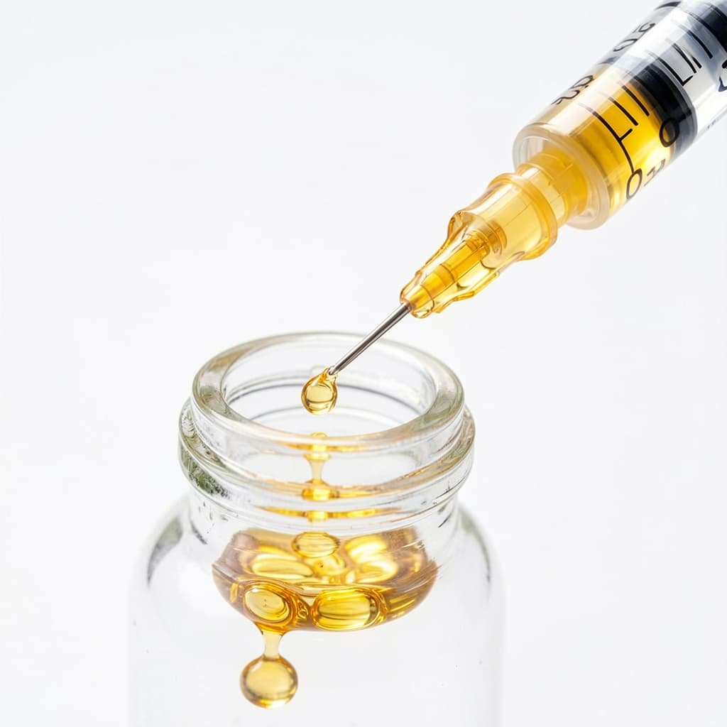 Platelet-rich plasma PRP drawn into a syringe for P Shot treatment