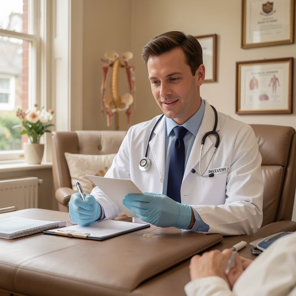 Private clinic doctor consulting a patient about P Shot treatment for erectile dysfunction in London