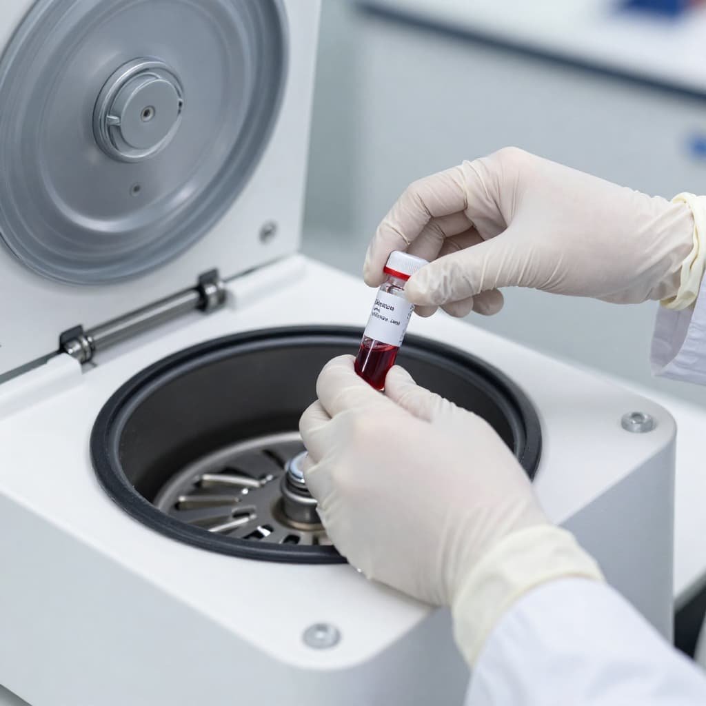 PRP blood preparation centrifuge process for P shot treatment in London