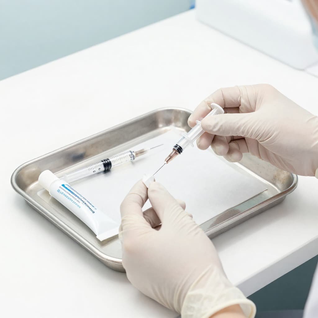 Clinical setup for a P-Shot treatment using PRP injections in London