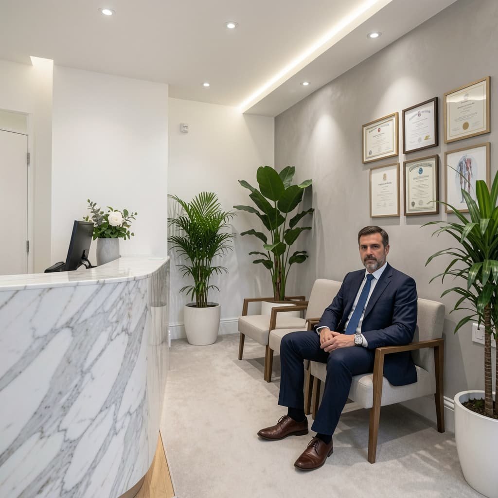 Private men's health clinic in London offering P-Shot treatment for erectile dysfunction and high blood pressure