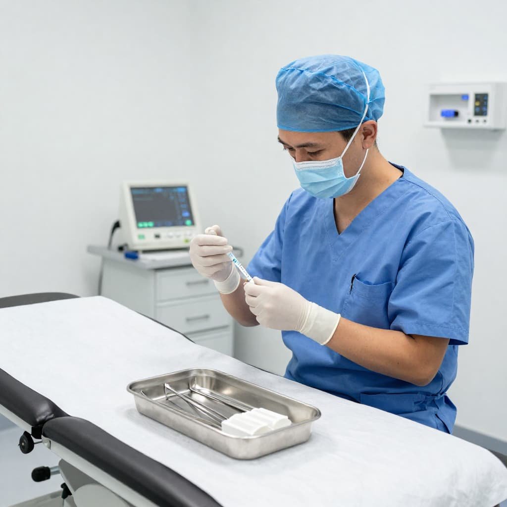 Clinician preparing PRP injection in a CQC-registered private clinic in London