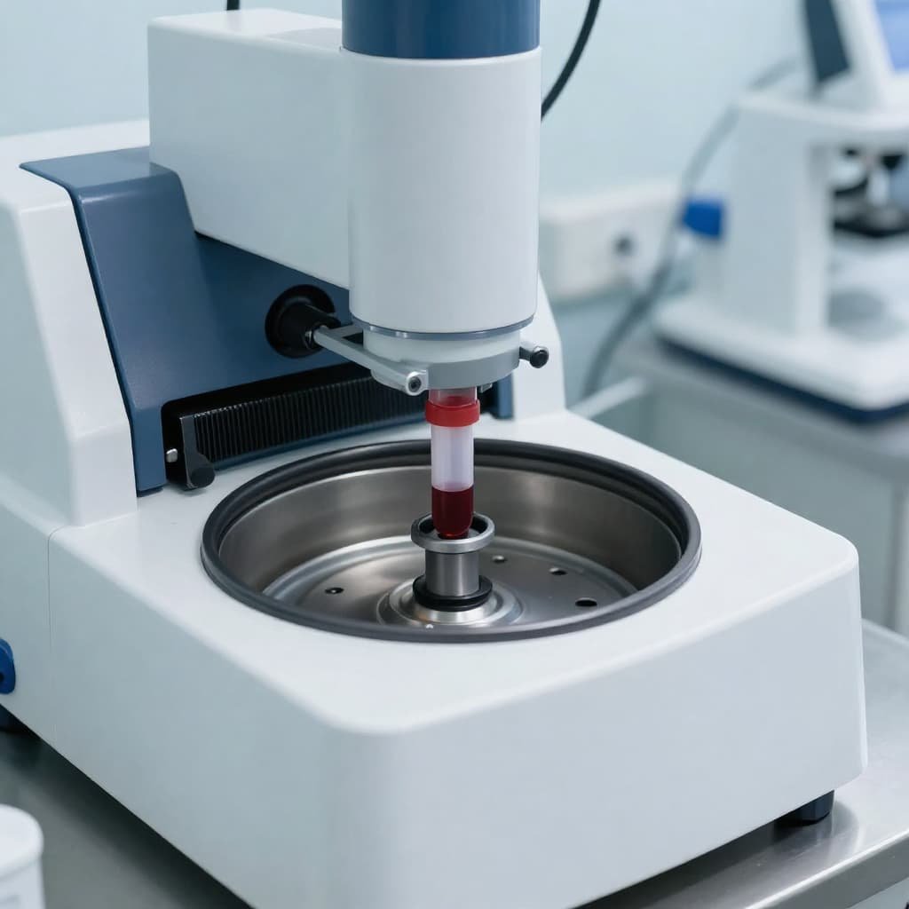 Laboratory technician preparing PRP samples for P shot treatment
