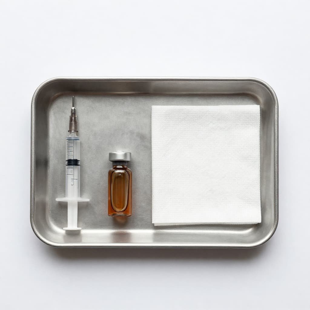 Sterile injection tray prepared for a P-Shot session