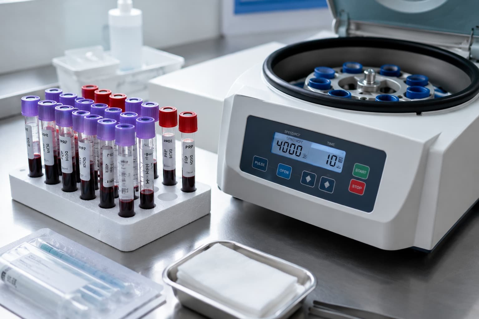 Centrifuge equipment used in PRP preparation for P-shot treatment