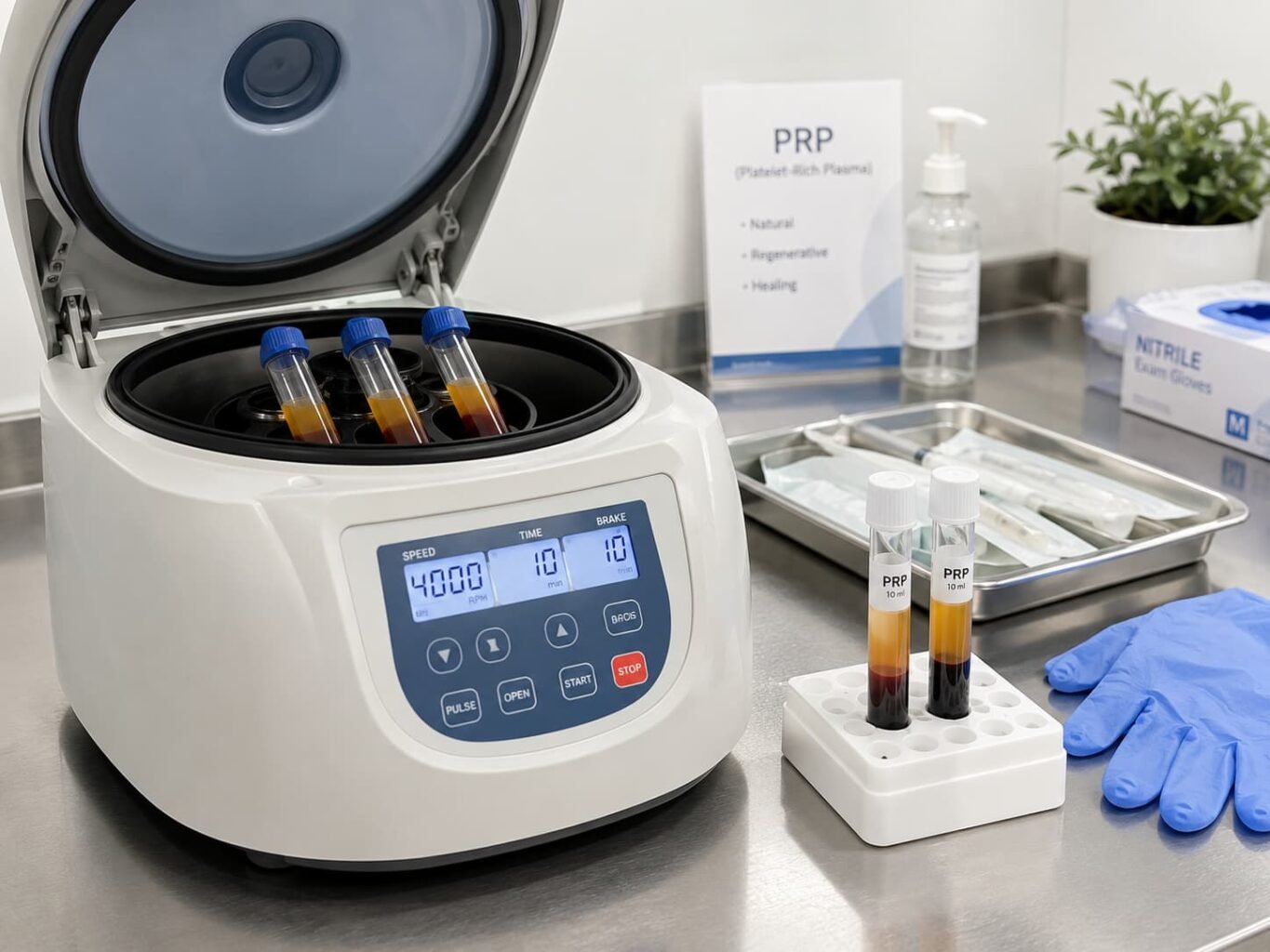 Platelet-rich plasma preparation for P-Shot treatment used in PRP-based regenerative therapy for ED