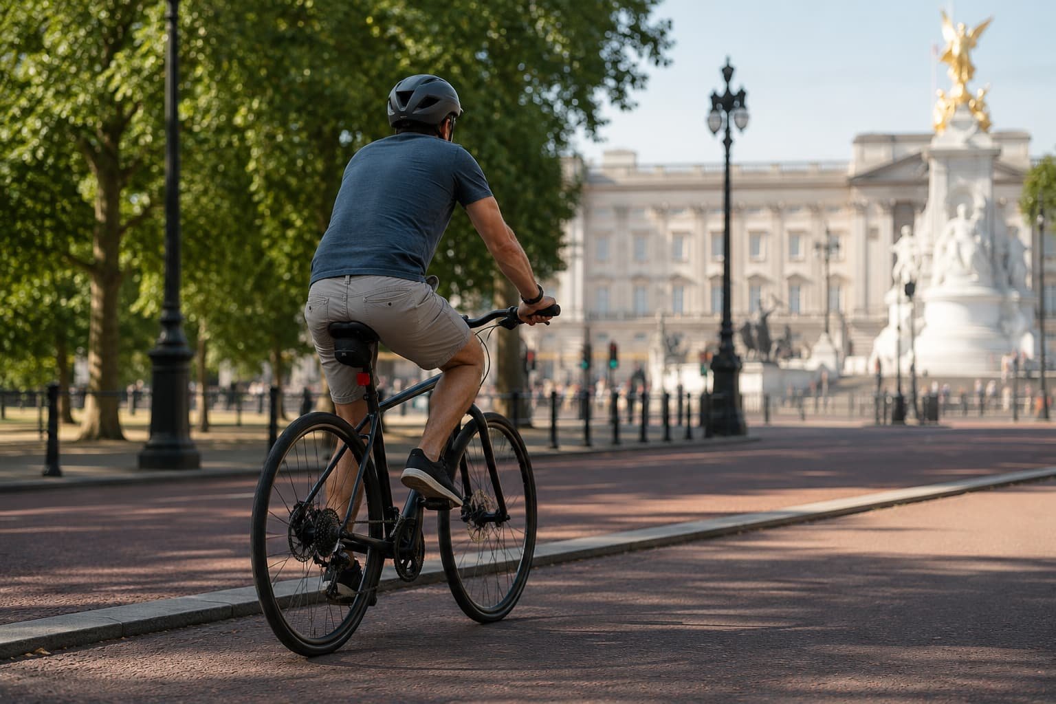Man cycling outdoors to support cardiovascular health after P-Shot treatment