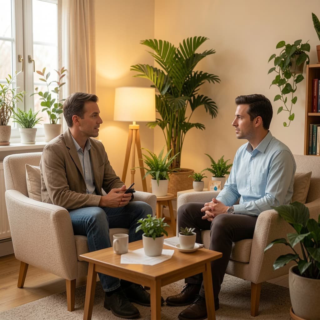 Psychosexual counselling session addressing erectile dysfunction and anxiety