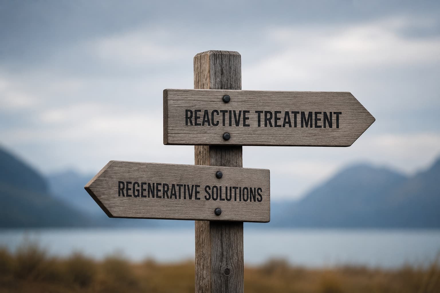 Signpost symbolising the choice between two erectile dysfunction treatment paths.