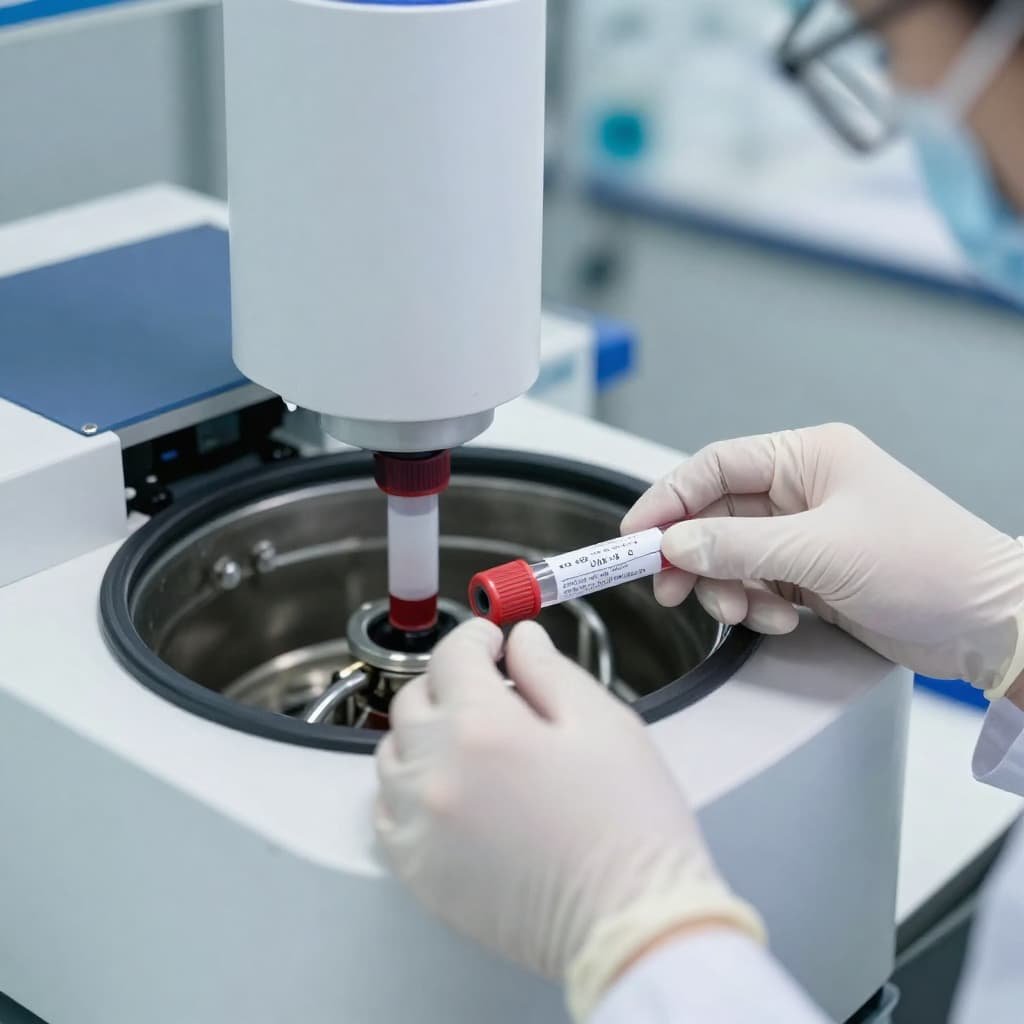 Centrifuge separating platelet-rich plasma for P shot treatment