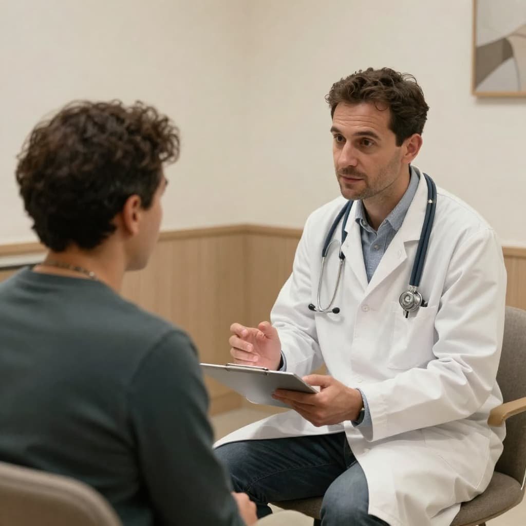 Doctor consultation before non-surgical erectile dysfunction treatment in London.