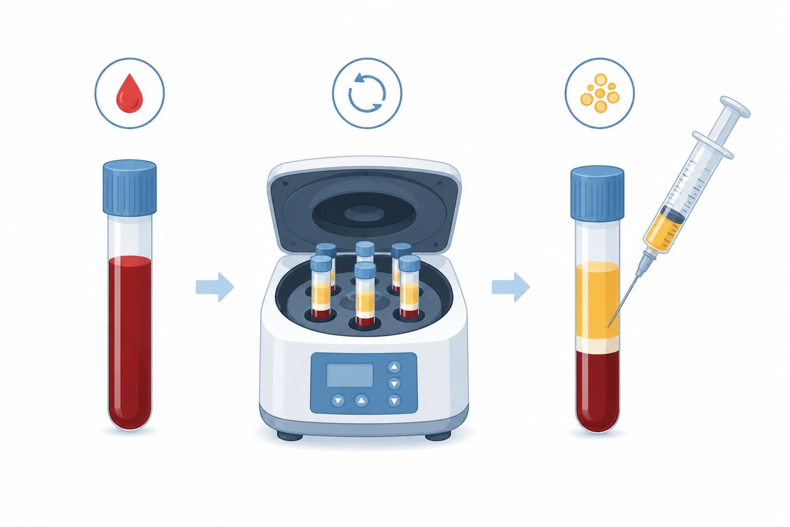 Diagram showing how platelet-rich plasma is prepared for P shot treatment