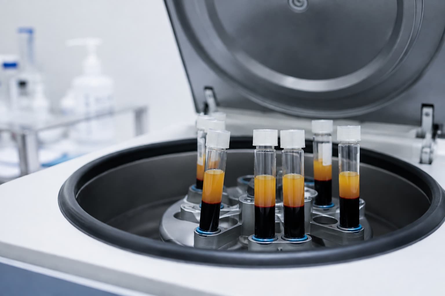 Centrifuge separating platelet-rich plasma used in P Shot treatment