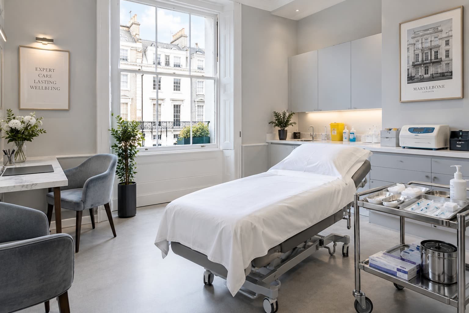 Private treatment room used for Priapus Shot London appointments