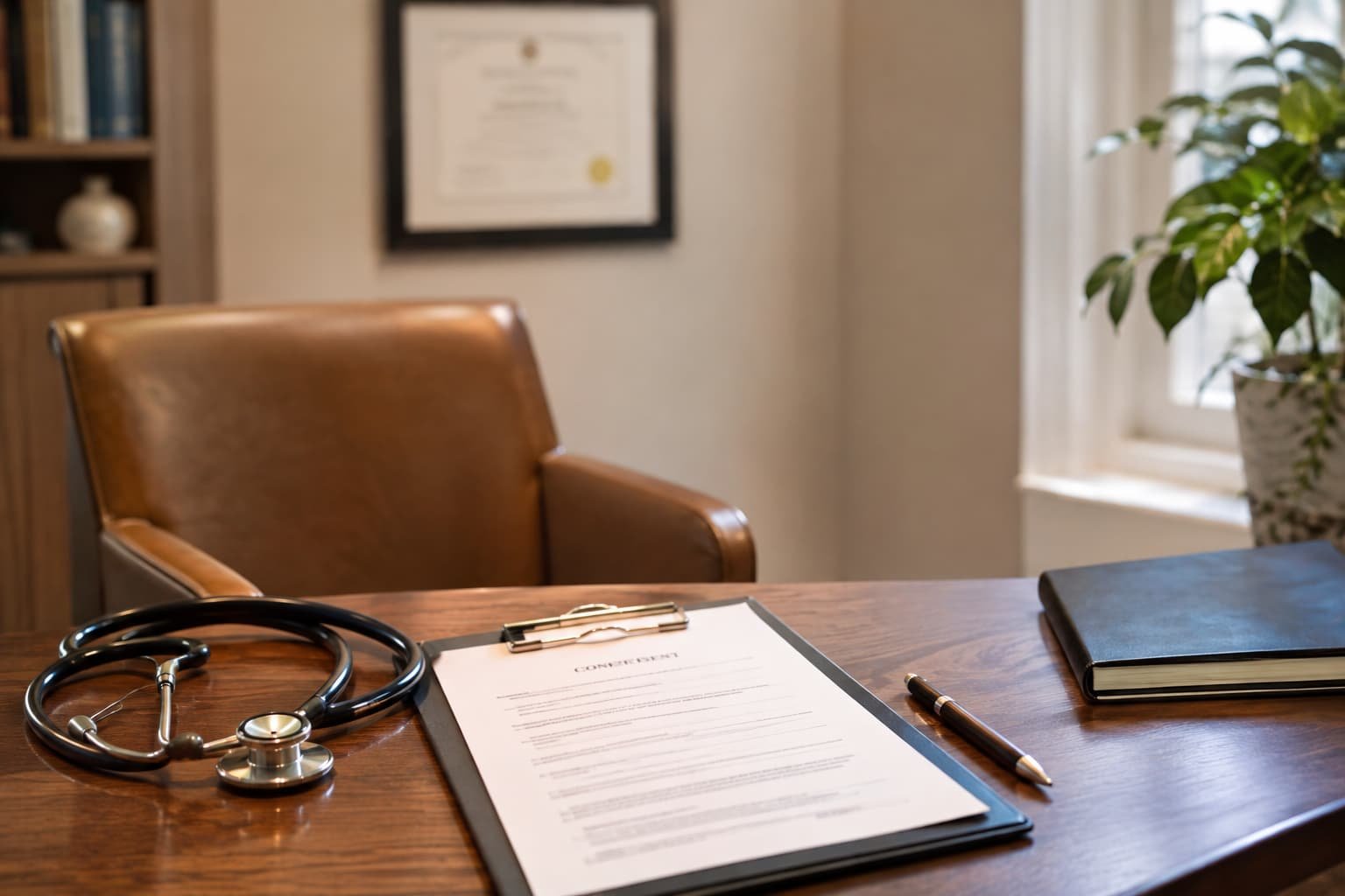 Consultation room where practitioners review medical history before P Shot treatment