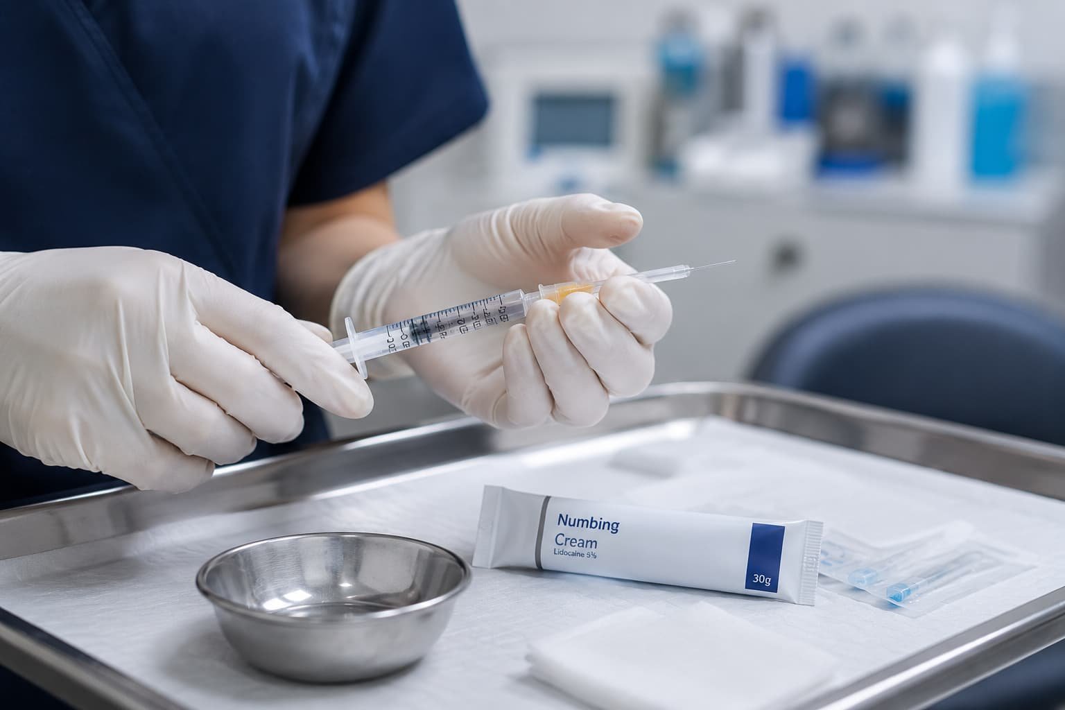 Clinician preparing an injection for P Shot treatment in London