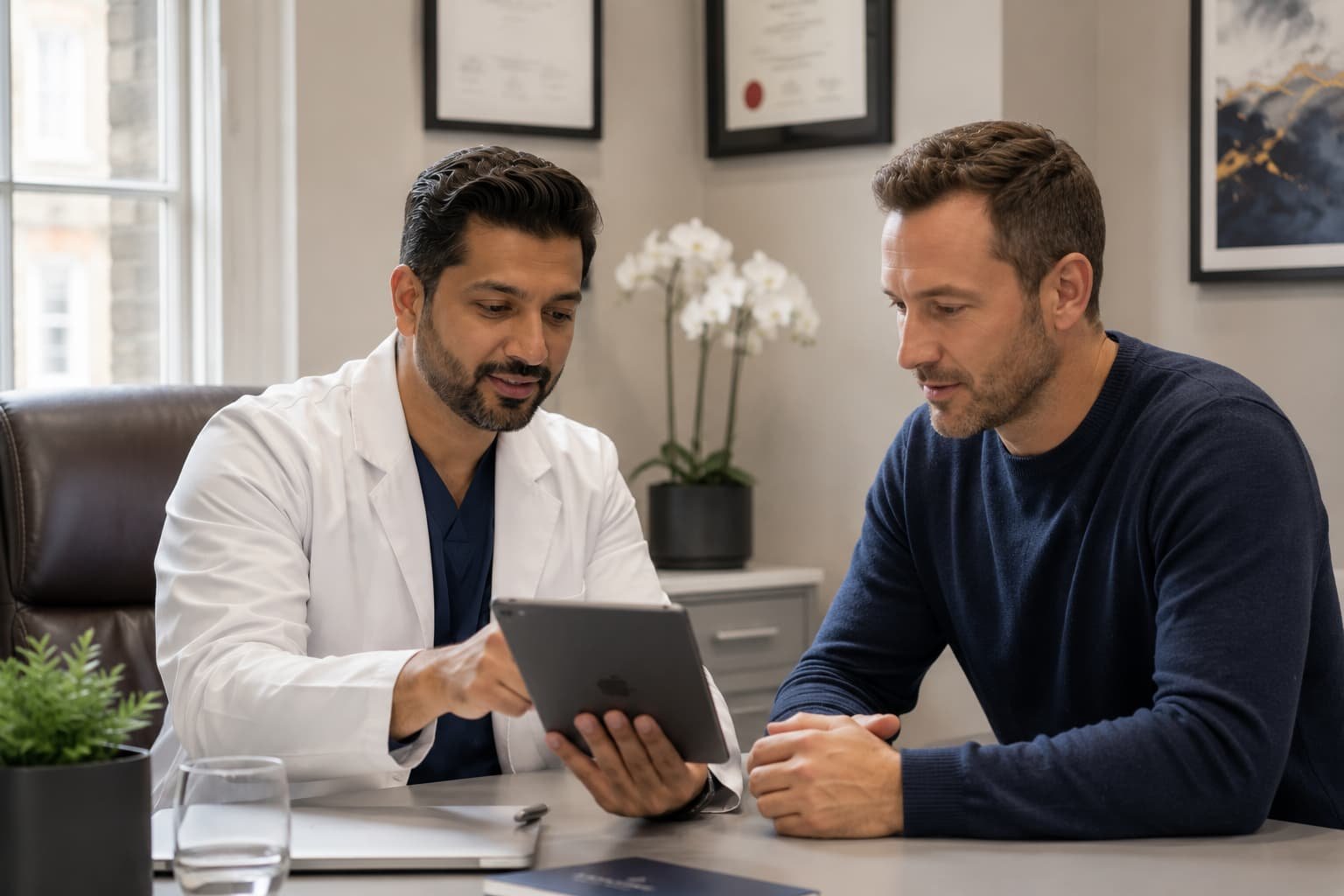 Clinician discussing alternative ED treatment options with a patient