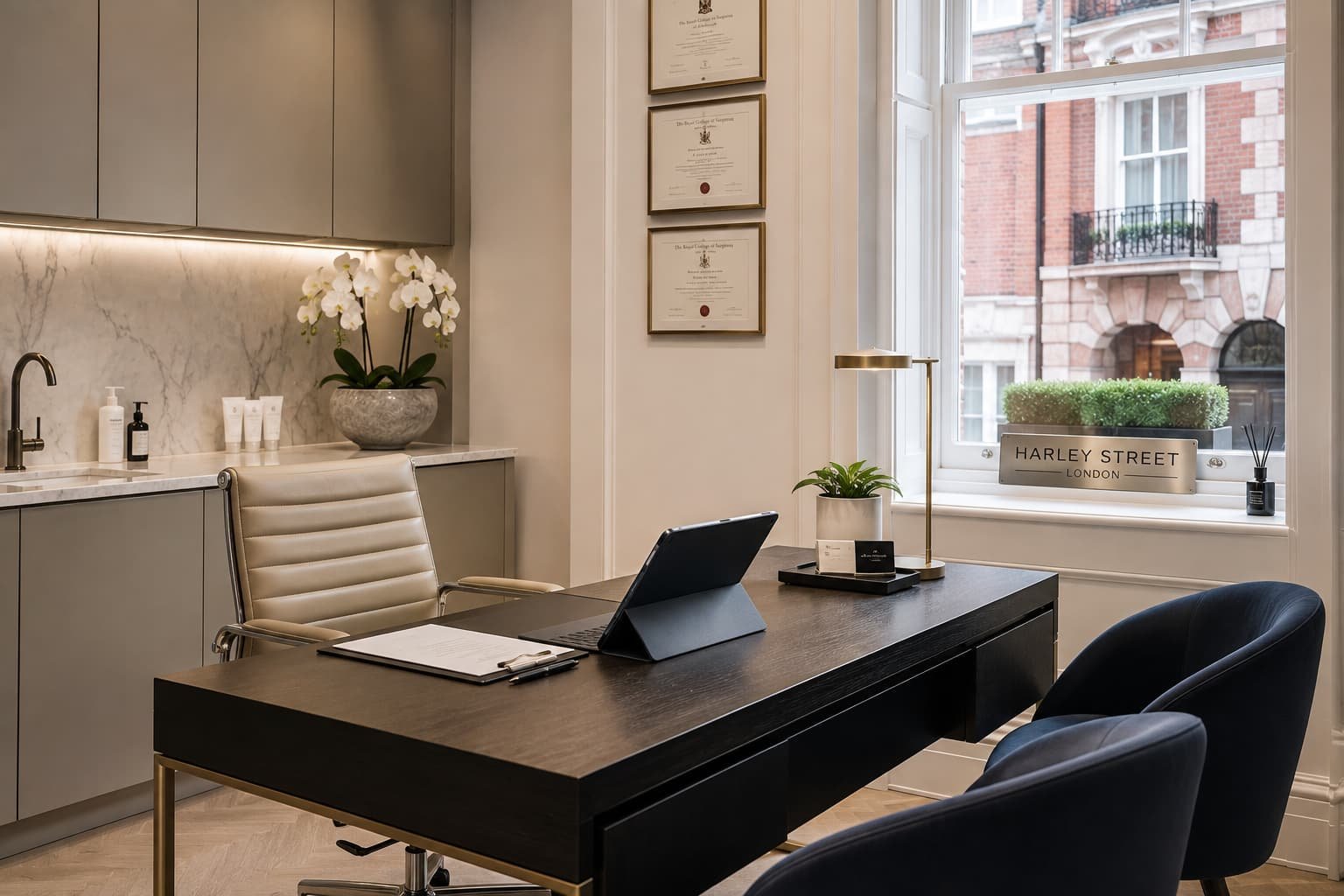 Private clinic consultation room for P shot treatment in London
