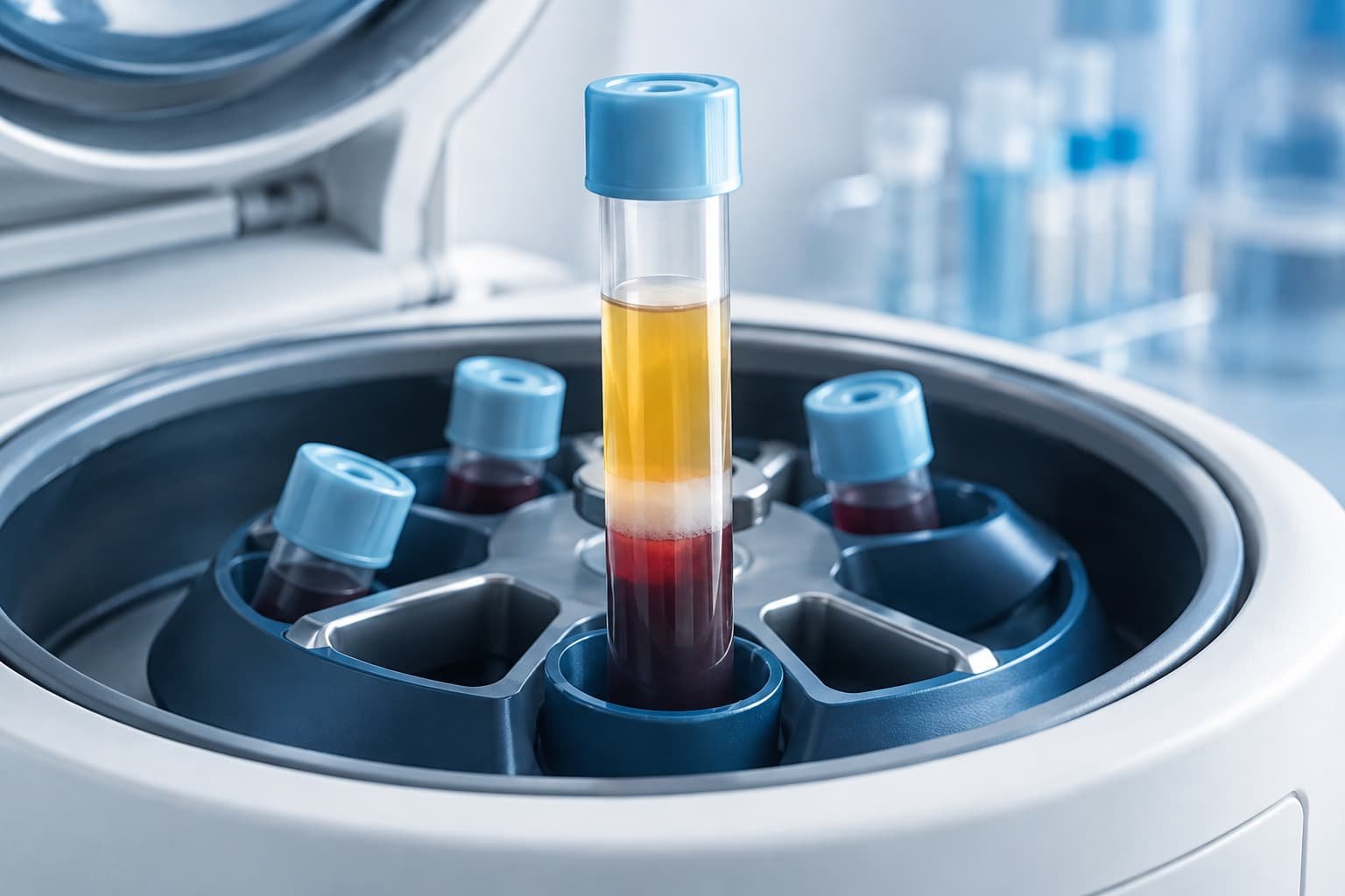 Centrifuge separating platelet-rich plasma for P shot treatment