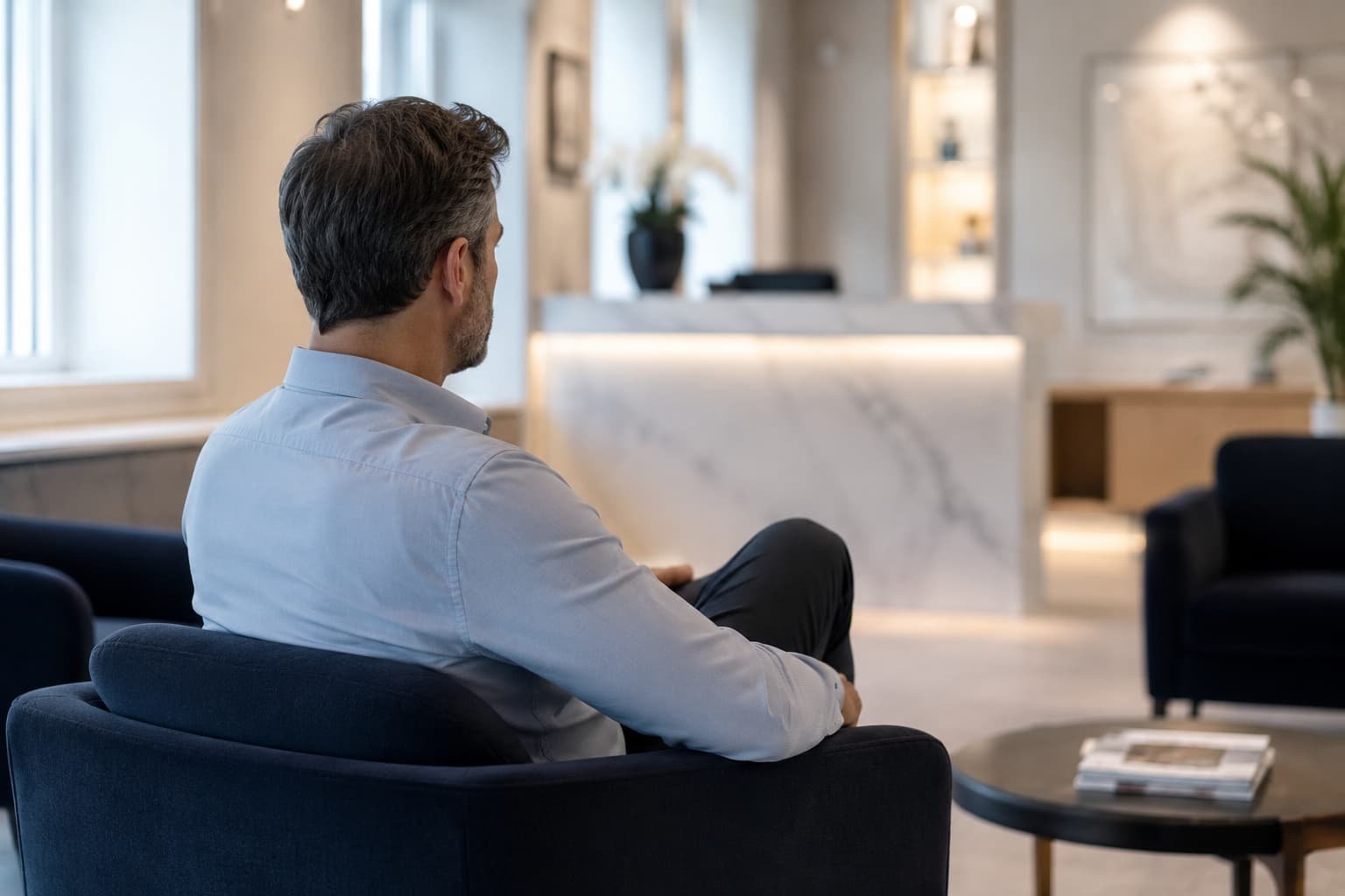 Man in his forties considering erectile dysfunction treatment options
