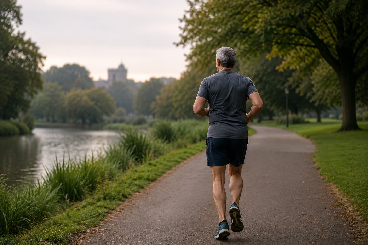 Man exercising outdoors to support cardiovascular and erectile health