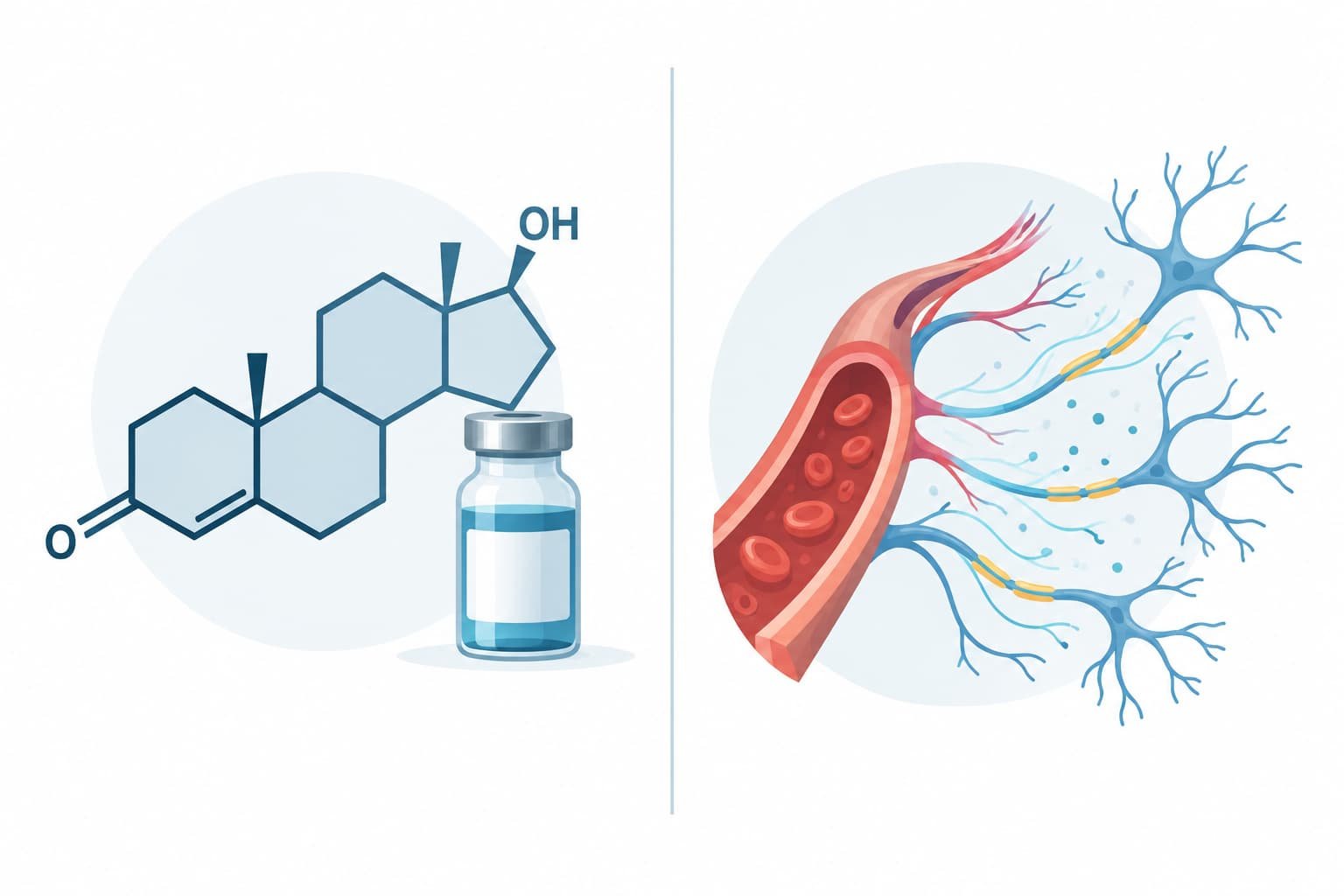 Diagram comparing hormonal treatment and tissue-based P-Shot treatment pathways