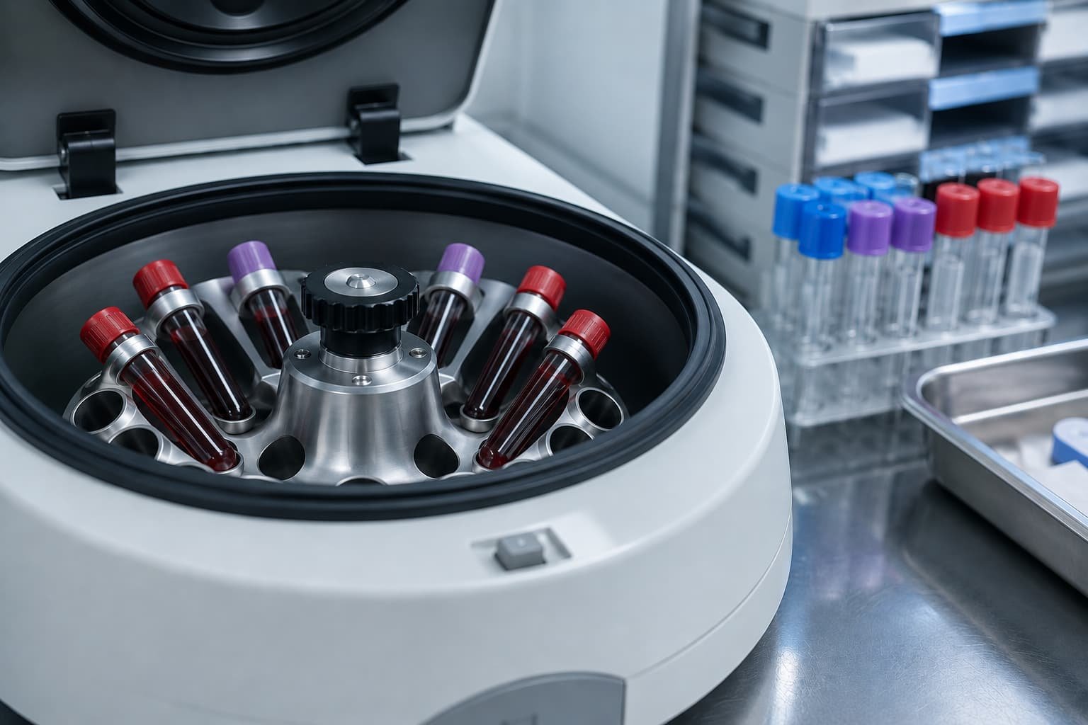 Centrifuge used to prepare PRP for P-Shot treatment