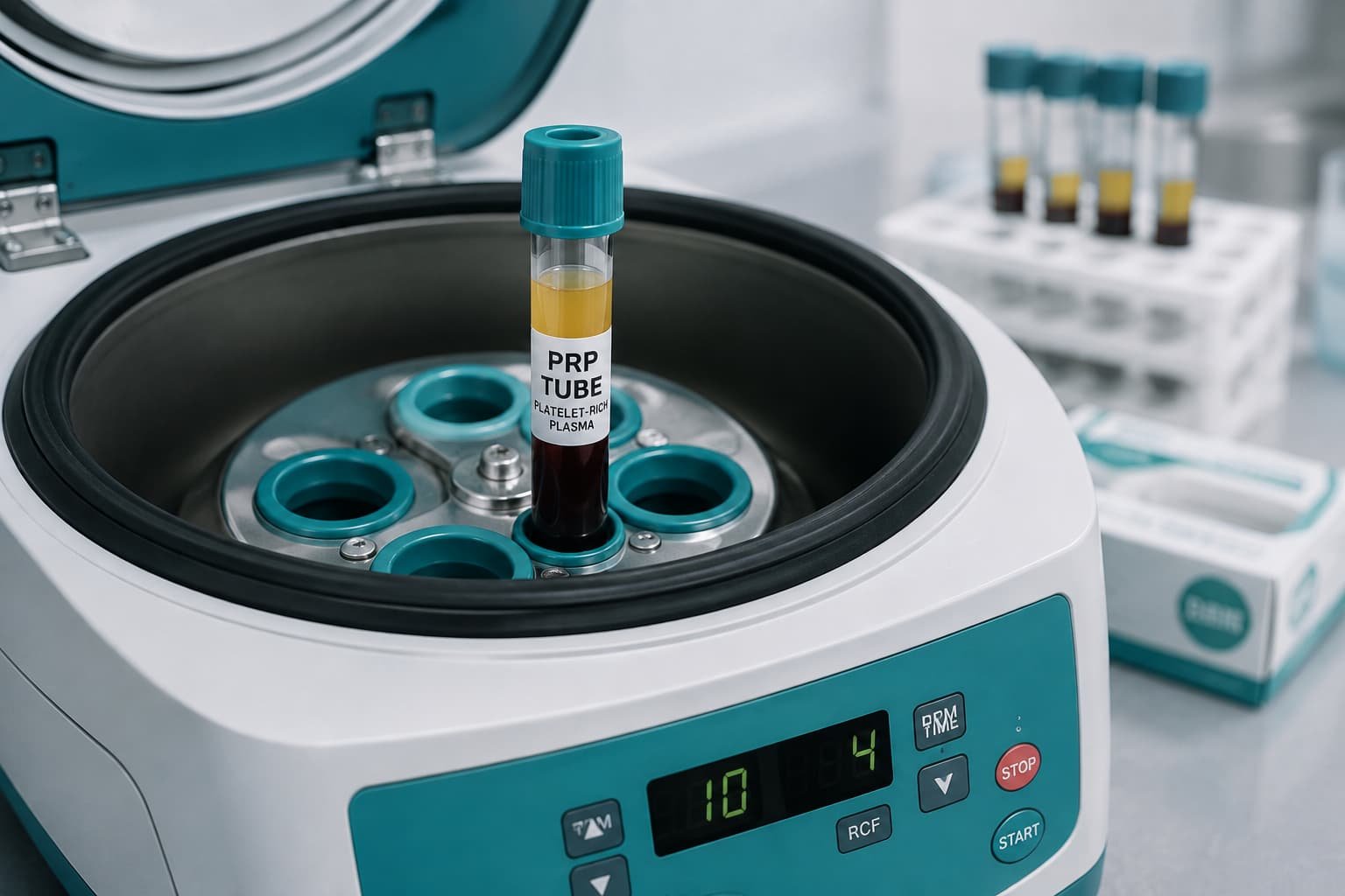 PRP centrifuge process used before a P shot treatment