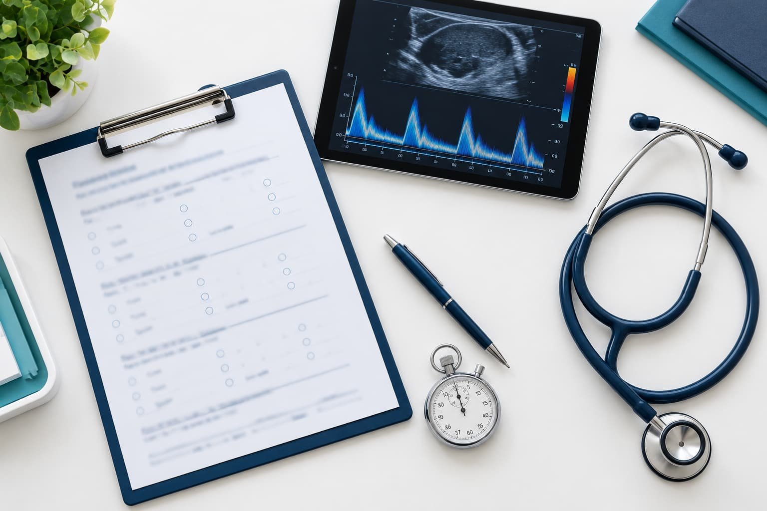 Clinical tools used to measure P-Shot success, including questionnaire, tablet and Doppler ultrasound