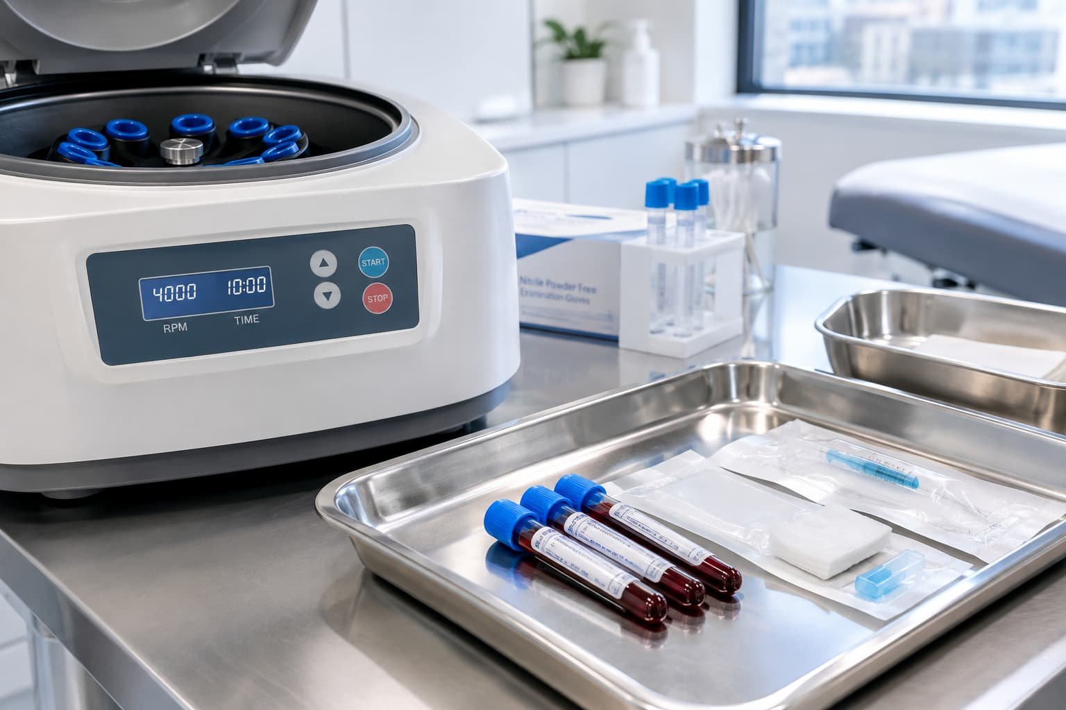 PRP centrifuge equipment used in P shot treatment preparation